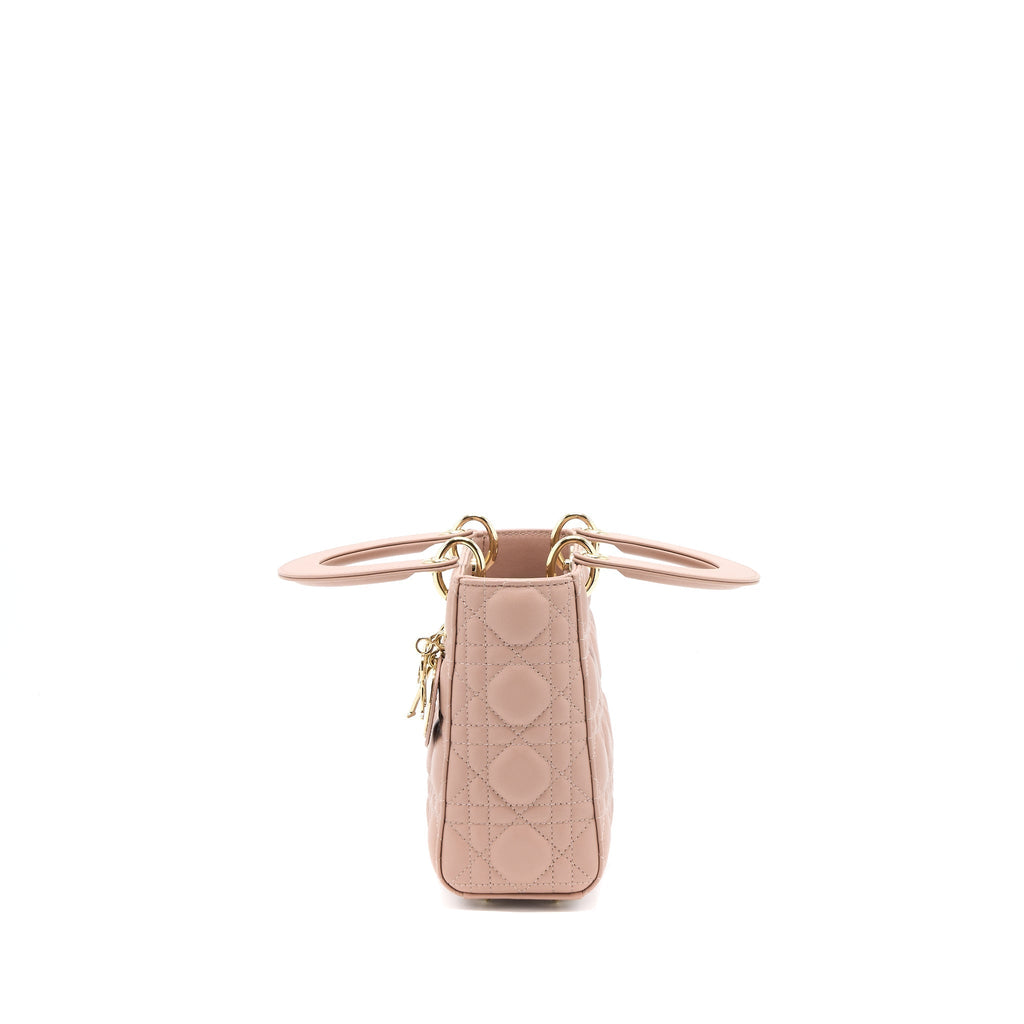 DIOR SMALL LADY DIOR LAMBSKIN LIGHT PINK LGHW