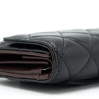 CHANEL CLASSIC LONG WALLET LAMBSKIN BLACK GHW