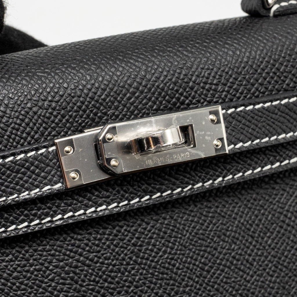 Hermes Mini Kelly II Special Order Epsom Black/Lime SHW