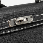 HERMES MINI KELLY II SPECIAL ORDER EPSOM BLACK/LIME SHW