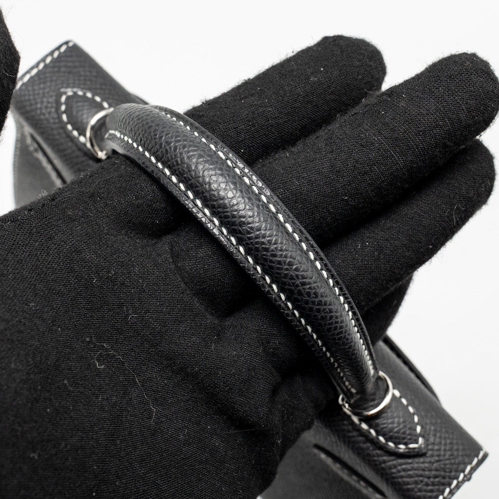 HERMES MINI KELLY II SPECIAL ORDER EPSOM BLACK/LIME SHW