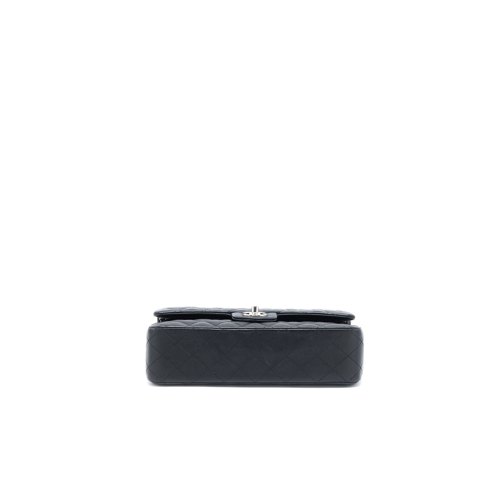 CHANEL MEDIUM CLASSIC DOUBLE FLAP BAG LAMBSKIN BLACK SHW