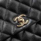 CHANEL SMALL COCO HANDLE CAVIAR BLACK LGHW
