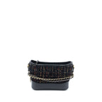 CHANEL SMALL GABRIELLE HOBO BAG TWEED/LEATHER BLACK MULTICOLOUR HARDWARE