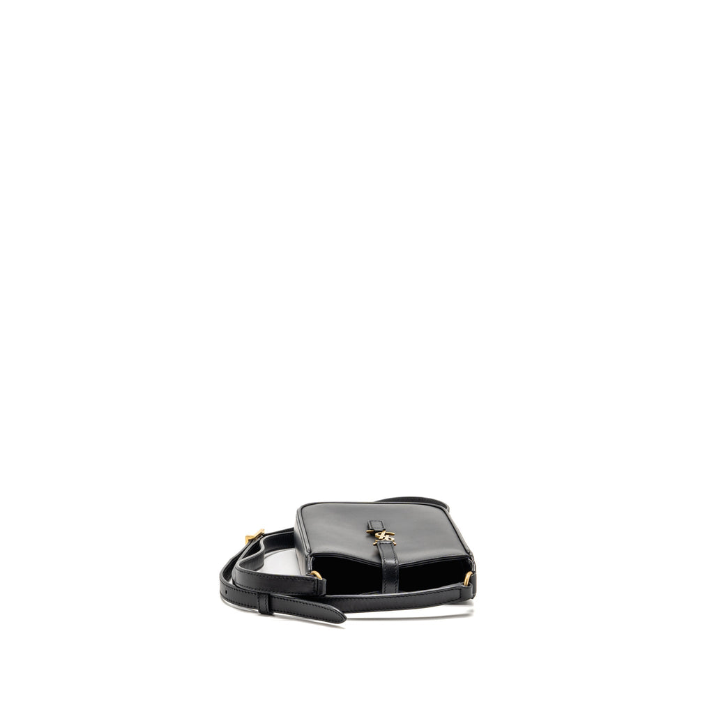 Saint Laurent/YSL Mini Le 5 a 7 Vertical Pouch Smooth Leather Black GHW