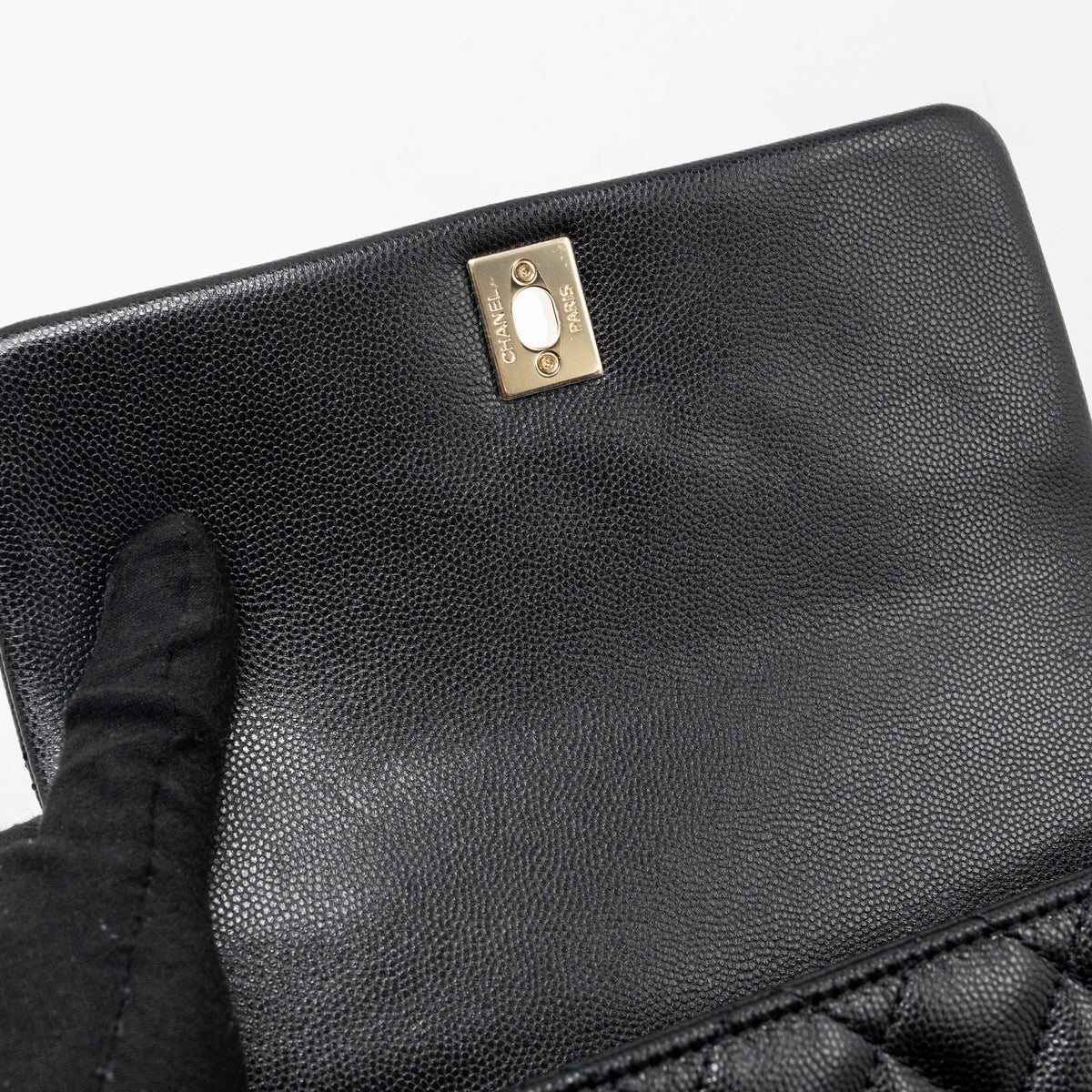 CHANEL SMALL COCO HANDLE CAVIAR BLACK LGHW