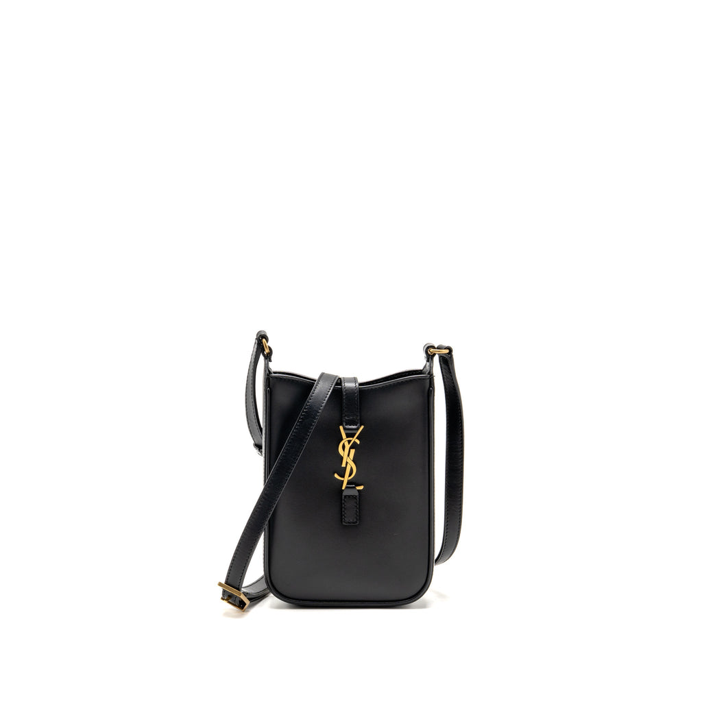 Saint Laurent/YSL Mini Le 5 a 7 Vertical Pouch Smooth Leather Black GHW