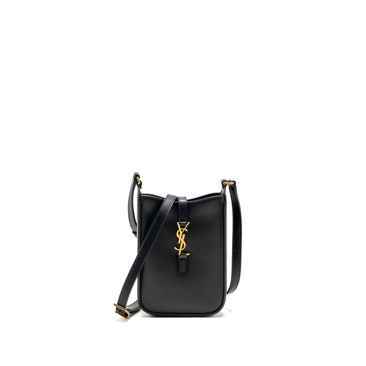 Saint Laurent/YSL Mini Le 5 a 7 Vertical Pouch Smooth Leather Black GHW