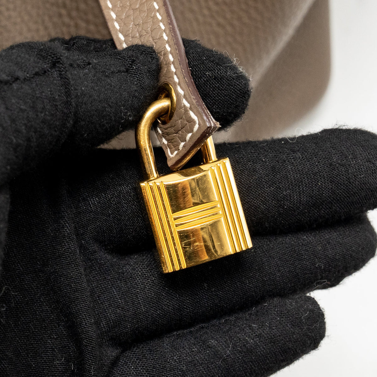 Hermes Picotin 18 Lock Bag clemence Etoupe GHW