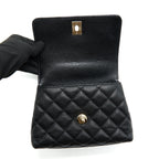 CHANEL MINI COCO HANDLE 20CM CAVIAR BLACK LGHW (MICROCHIP)