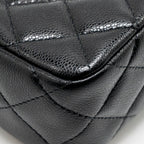 CHANEL 25A ZIP CLUTCH WITH CHAIN CAVIAR BLACK LGHW (MICROCHIP)