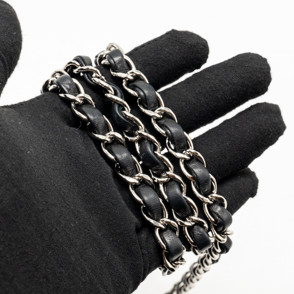 CHANEL CLASSIC MINI SQUARE FLAP BAG LAMBSKIN BLACK SHW