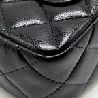 CHANEL 25A ZIP CLUTCH WITH CHAIN CAVIAR BLACK LGHW (MICROCHIP)