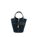 HERMES CARGO PICOTIN 18 POCKET BAG CANVAS/SWIFT BLACK GHW