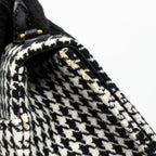 BALENCIAGA HOURGLASS S WOOL HOUNDSTOOTH BLACK/WHITE GHW