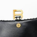 BALENCIAGA HOURGLASS S WOOL HOUNDSTOOTH BLACK/WHITE GHW