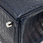 Hermes Kelly 25 crocodile niloticus Matt blue marine SHW