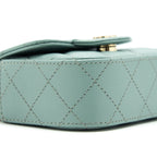 CHANEL MINI FLAP VANITY WITH CHAIN CAVIAR GREYISH GREEN LGHW