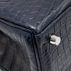 Hermes Kelly 25 crocodile niloticus Matt blue marine SHW