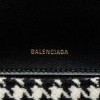 BALENCIAGA HOURGLASS S WOOL HOUNDSTOOTH BLACK/WHITE GHW