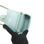 CHANEL MINI FLAP VANITY WITH CHAIN CAVIAR GREYISH GREEN LGHW