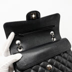CHANEL SMALL CLASSIC DOUBLE FLAP BAG CAVIAR BLACK SHW (MICROCHIP)