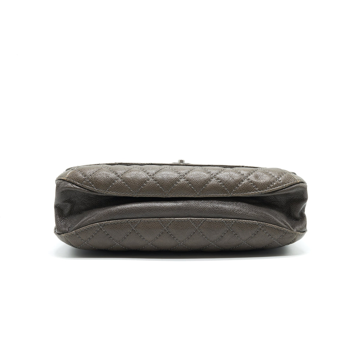 CHANEL SEASONAL JUMBO CAVIAR FLAP BAG GREY WITH RUTHENIUM HARDWARE