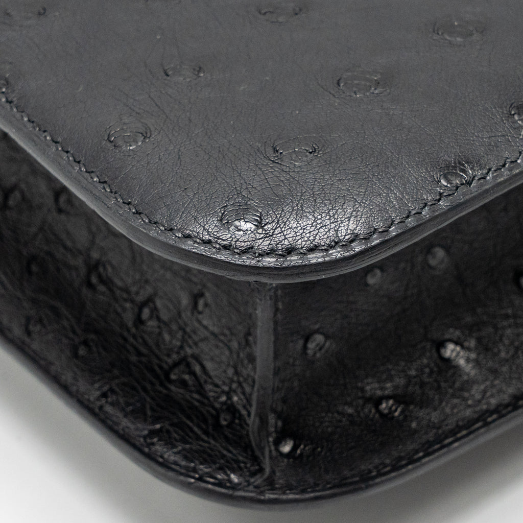 HERMES CONSTANCE 24 OSTRICH BLACK SHW