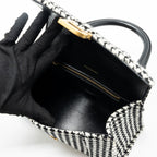 BALENCIAGA HOURGLASS S WOOL HOUNDSTOOTH BLACK/WHITE GHW