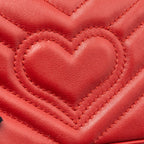 GUCCI MARMONT SUPER MINI MATELASSÉ CHEVRON CALFSKIN RED GHW
