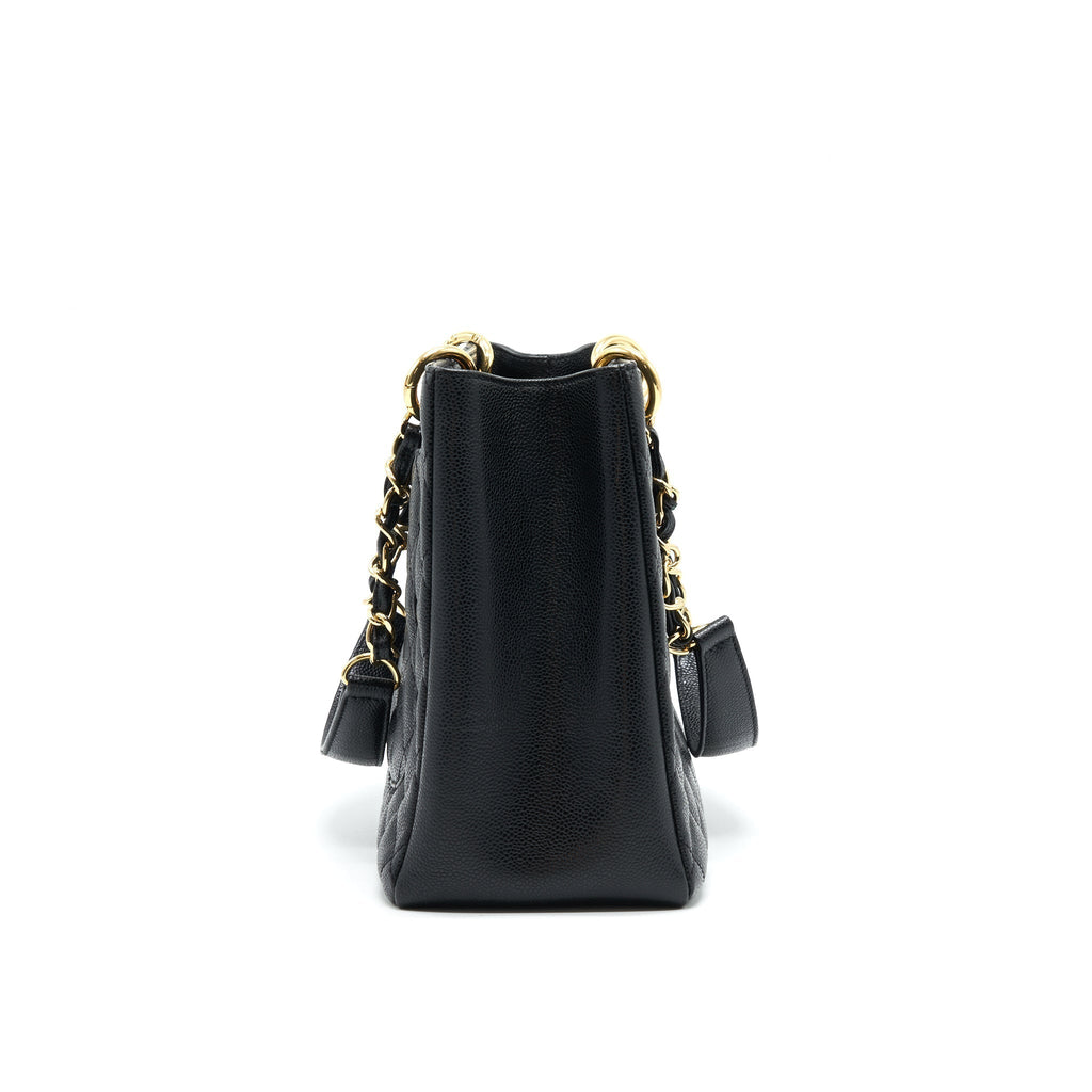 CHANEL GRANT SHOPPING TOTE BAG GST BLACK CAVIAR GHW