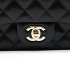 CHANEL 22C MINI SQUARE FLAP BAG LAMBSKIN BLACK LGHW(MICROCHIP)