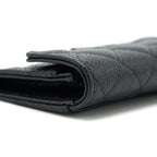 CHANEL CLASSIC MINI FLAP CARD HOLDER CAVIAR BLACK LGHW