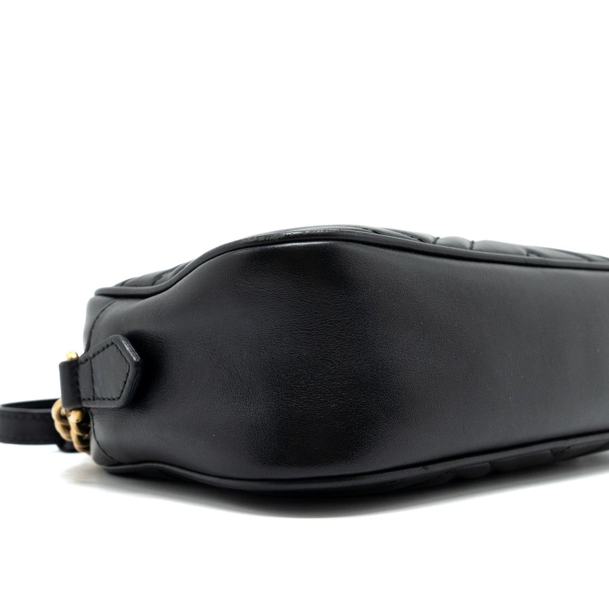 GUCCI GG MARMONT SMALL MATELASSE SHOULDER BAG CALFSKIN BLACK GHW