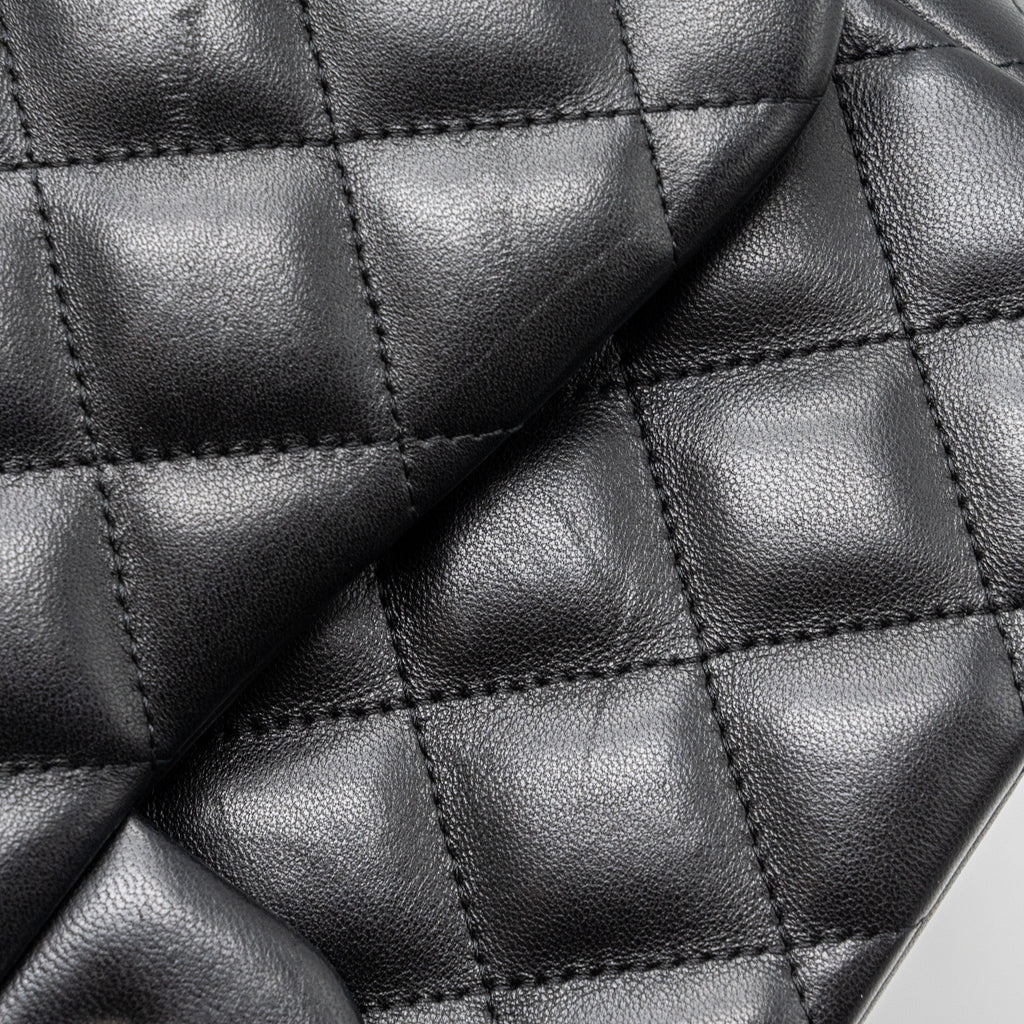 CHANEL JUMBO CLASSIC DOUBLE FLAP LAMBSKIN BLACK SHW