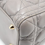 DIOR MEDIUM LADY DIOR LAMBSKIN GREY LGHW