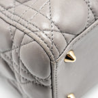 DIOR MEDIUM LADY DIOR LAMBSKIN GREY LGHW