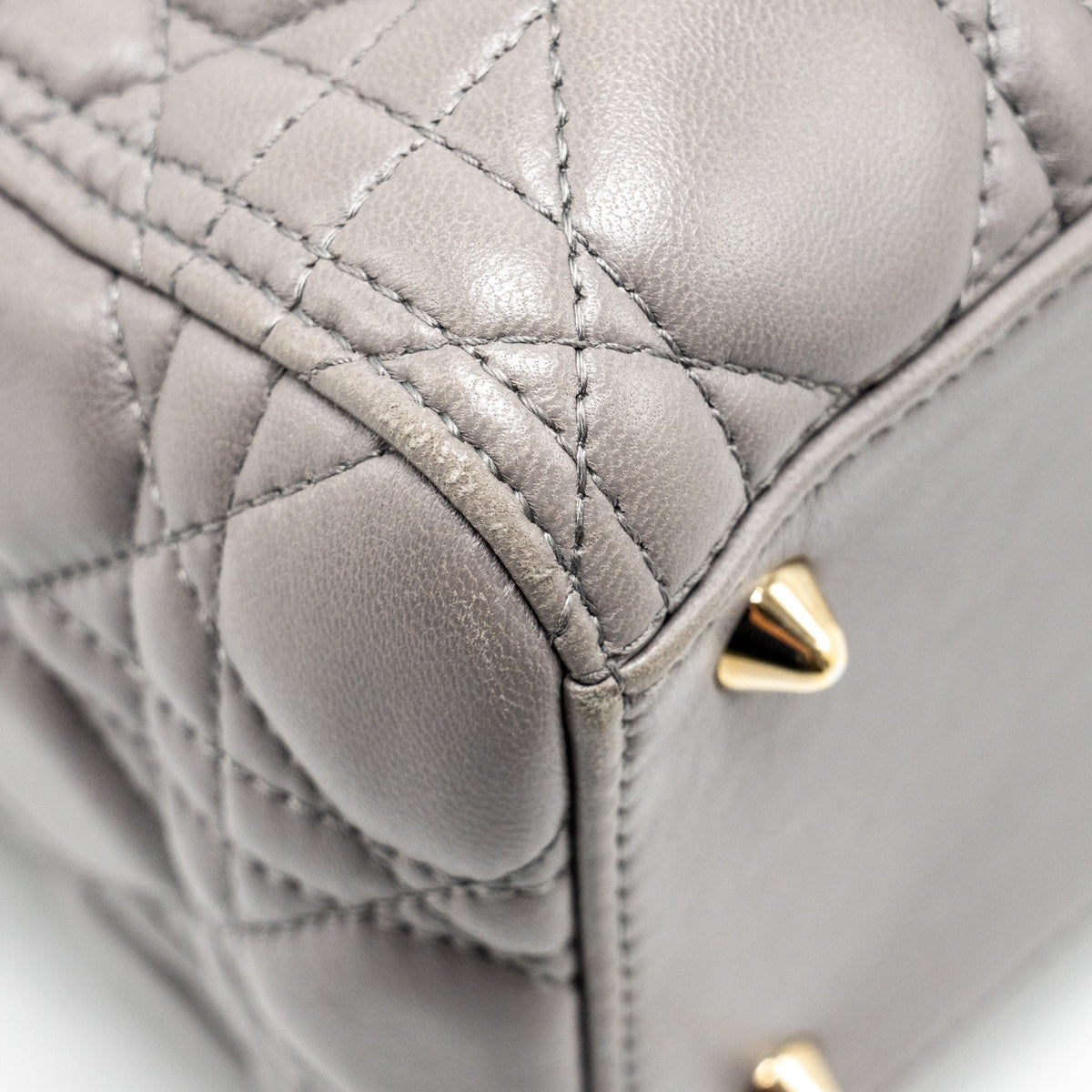 DIOR MEDIUM LADY DIOR LAMBSKIN GREY LGHW