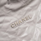 CHANEL MEDIUM 22 BAG SHINY CALFSKIN GREY SHW (MICROCHIP)