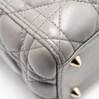 DIOR MEDIUM LADY DIOR LAMBSKIN GREY LGHW