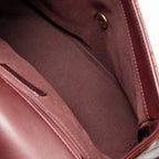 Chanel 16A Gold Bar Top Handle Flap Bag Glazed Calfskin Burgundy GHW