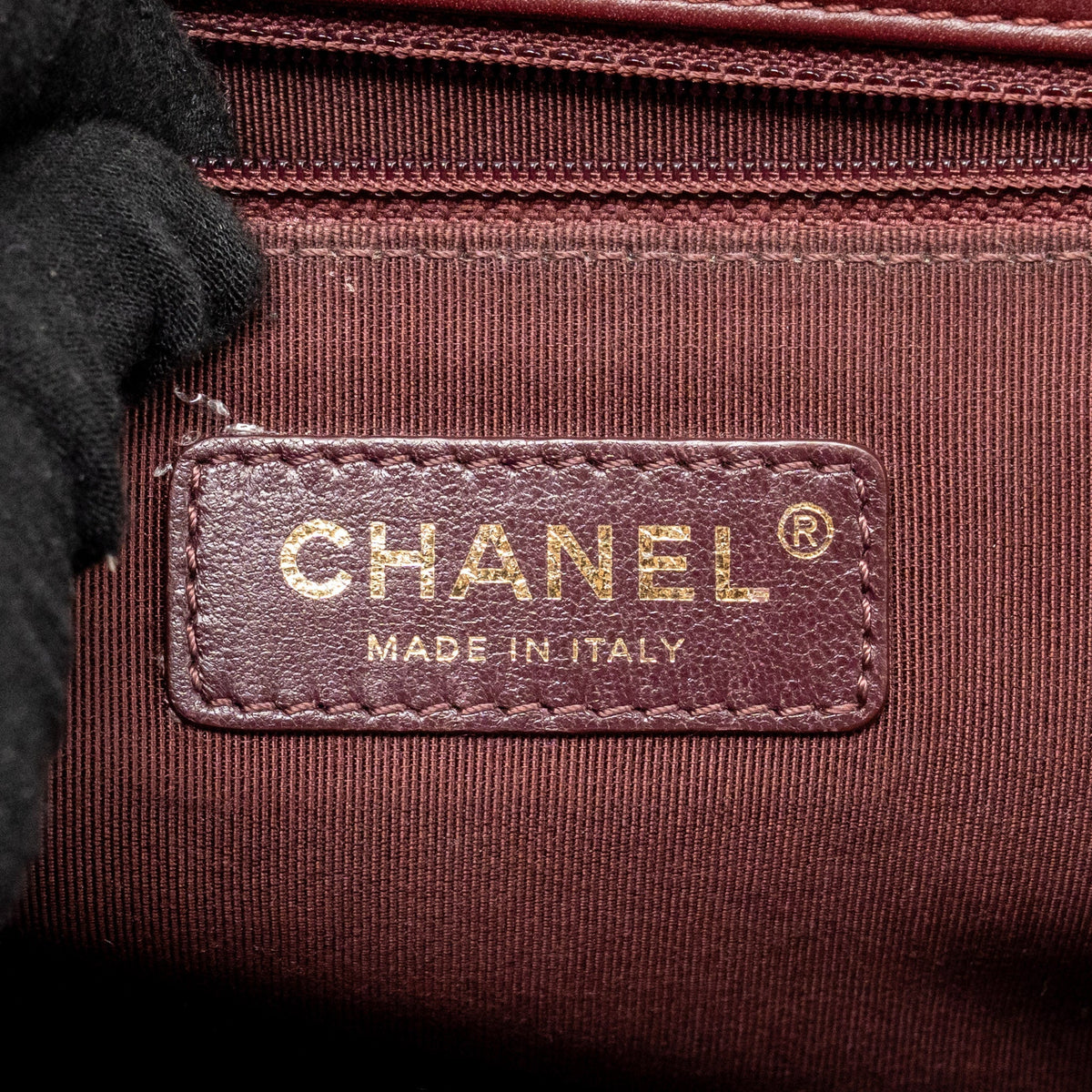 Chanel 16A Gold Bar Top Handle Flap Bag Glazed Calfskin Burgundy GHW