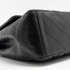CHANEL MAXI CLASSIC SINGLE FLAP BAG LAMBSKIN BLACK SHW