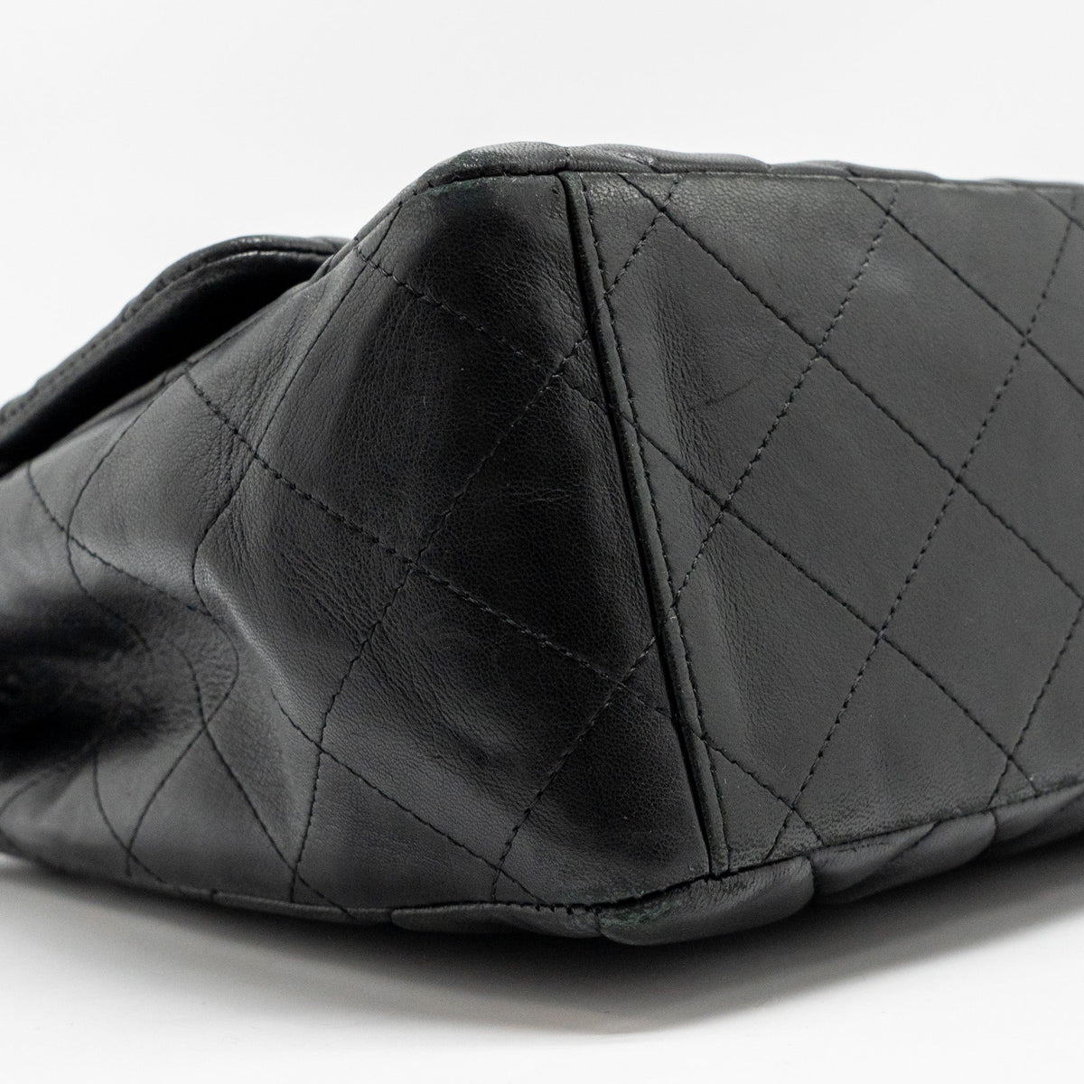 CHANEL MAXI CLASSIC SINGLE FLAP BAG LAMBSKIN BLACK SHW