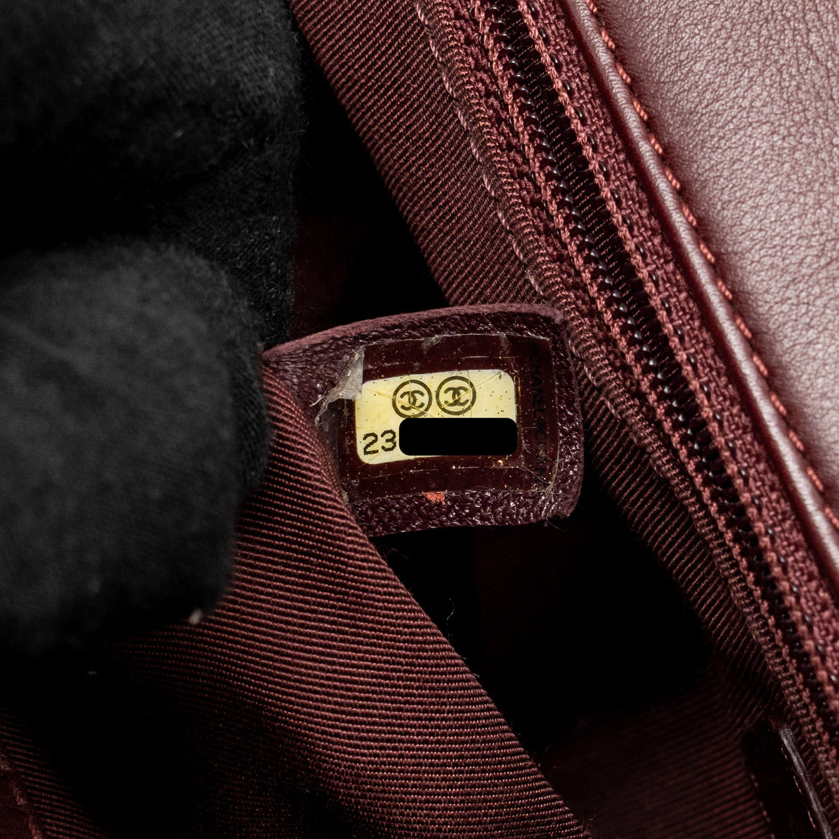 Chanel 16A Gold Bar Top Handle Flap Bag Glazed Calfskin Burgundy GHW