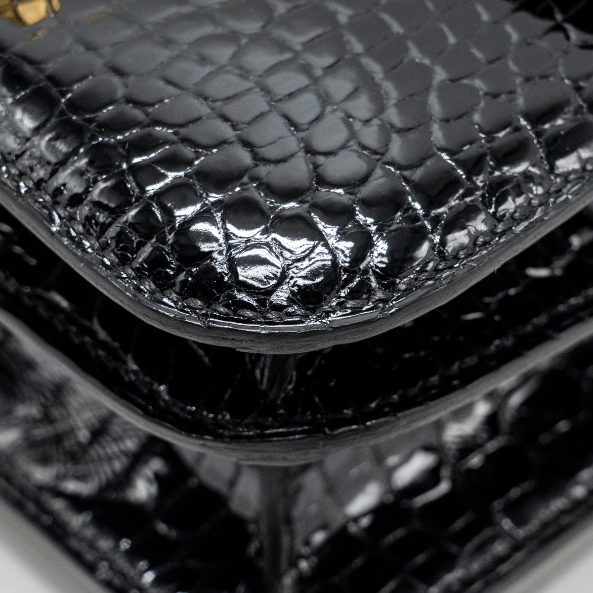 HERMES MINI CONSTANCE SHINY ALLIGATOR MISSISSIPPIENS BLACK GHW