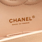 CHANEL MEDIUM CLASSIC DOUBLE FLAP BAG CAVIAR LIGHT BEIGE LGHW (MICROCHIP)