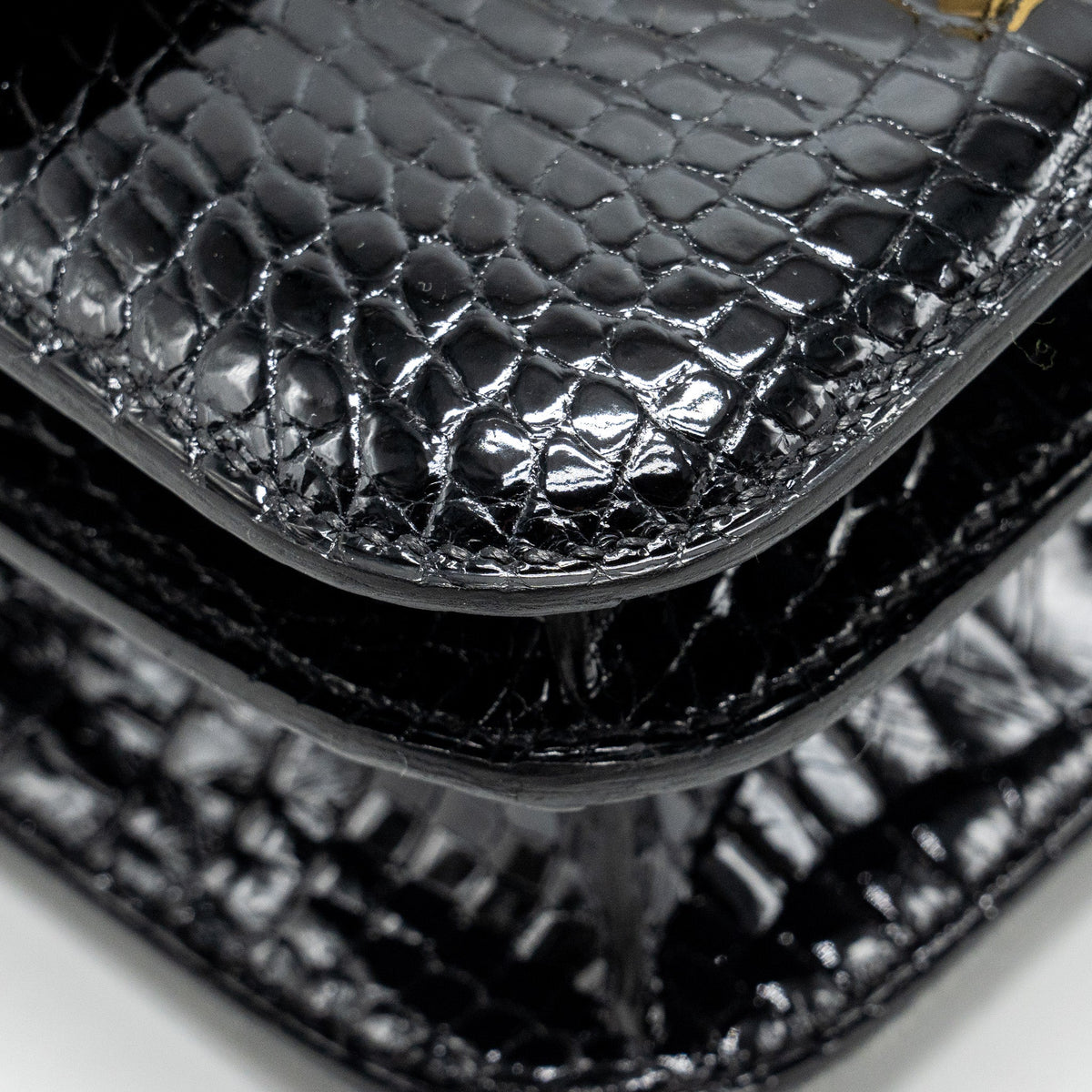 HERMES MINI CONSTANCE SHINY ALLIGATOR MISSISSIPPIENS BLACK GHW