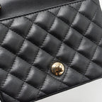 CHANEL MINI SQUARE FLAP BAG LAMBSKIN BLACK GHW (MICROCHIP)