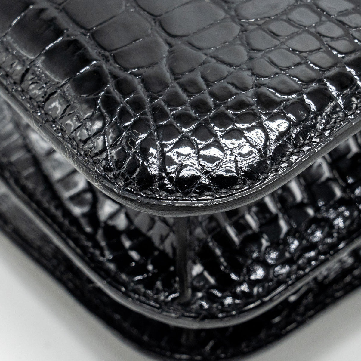 HERMES MINI CONSTANCE SHINY ALLIGATOR MISSISSIPPIENS BLACK GHW